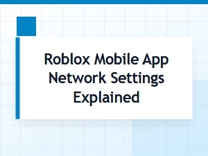 Roblox Mobile App Network Settings Guide